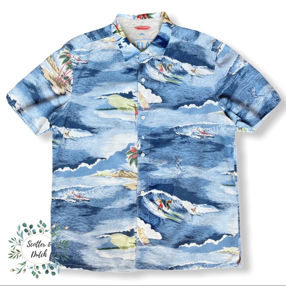 TOMMY BAHAMA Hawaiian Button Down Shirt